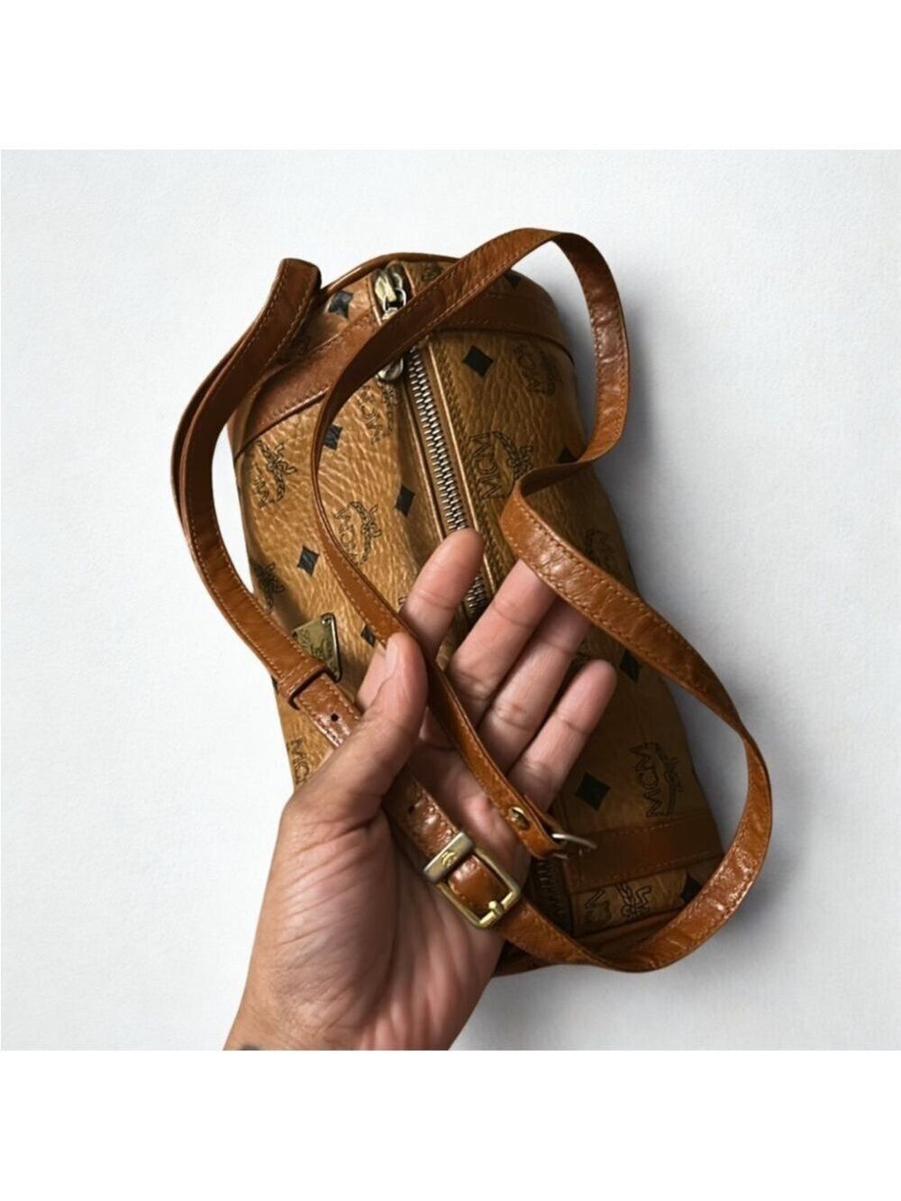 MCM Visetos Barrel Crossbody Bag - Picture 8 of 13